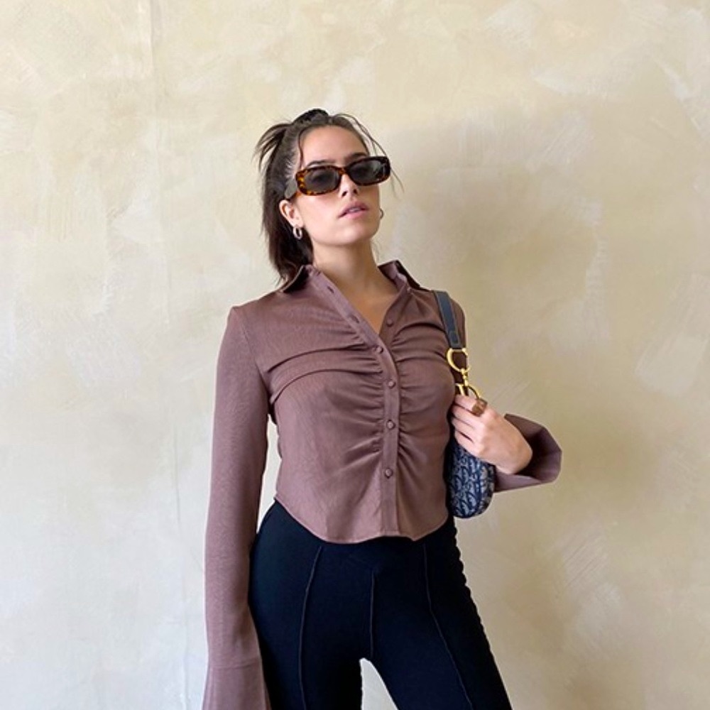 Button up Top- Chocolate